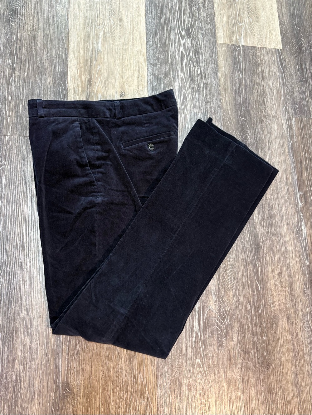 Banana Republic Women's Blue Corduroy Trousers - Classic Straight Fit 91% Cotton